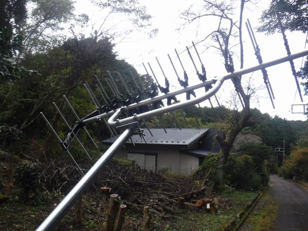 伊豆市アンテナ倒壊地デジアンテナ建替え工事
